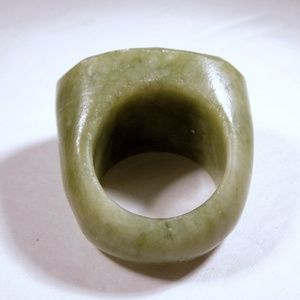 Natural Green Gemstone Faceted Ring size 8.25